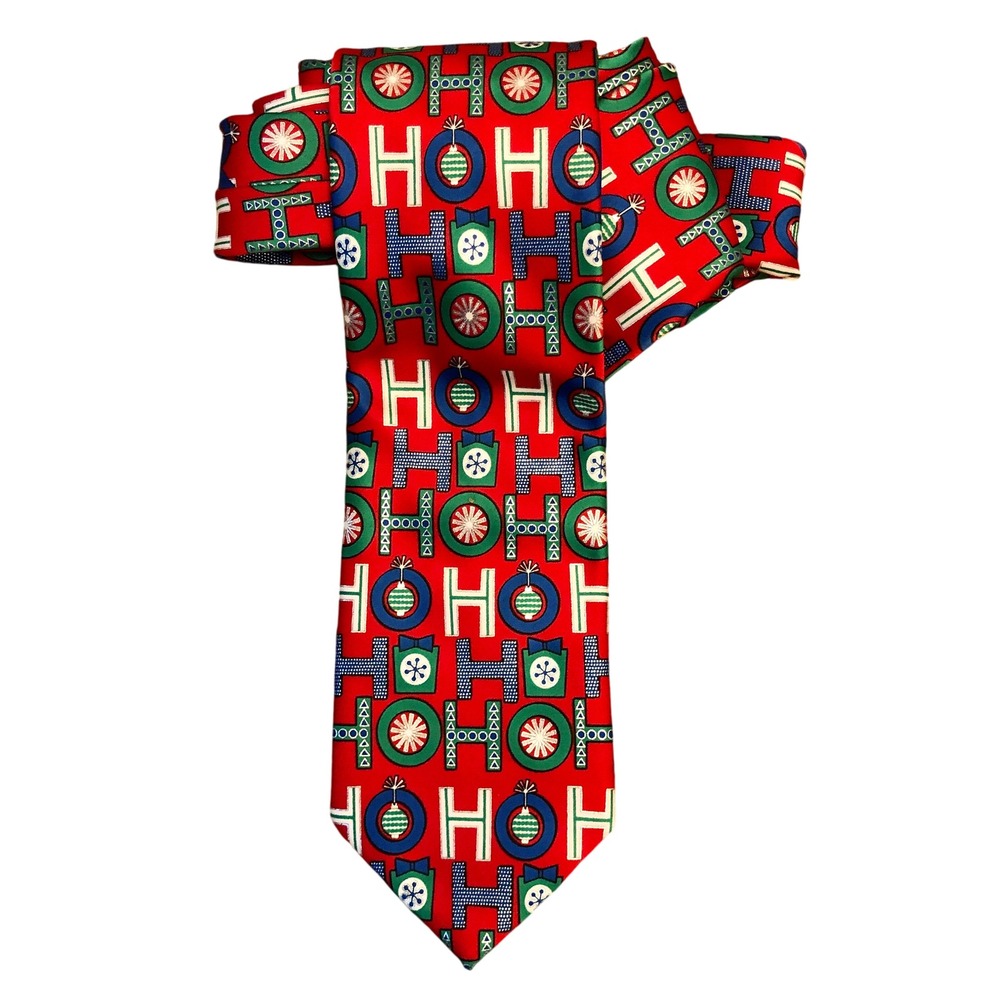 Ho Ho Ho Fun Christmas Party Necktie Hallmark Holiday‎ Traditions Polyester Tie
